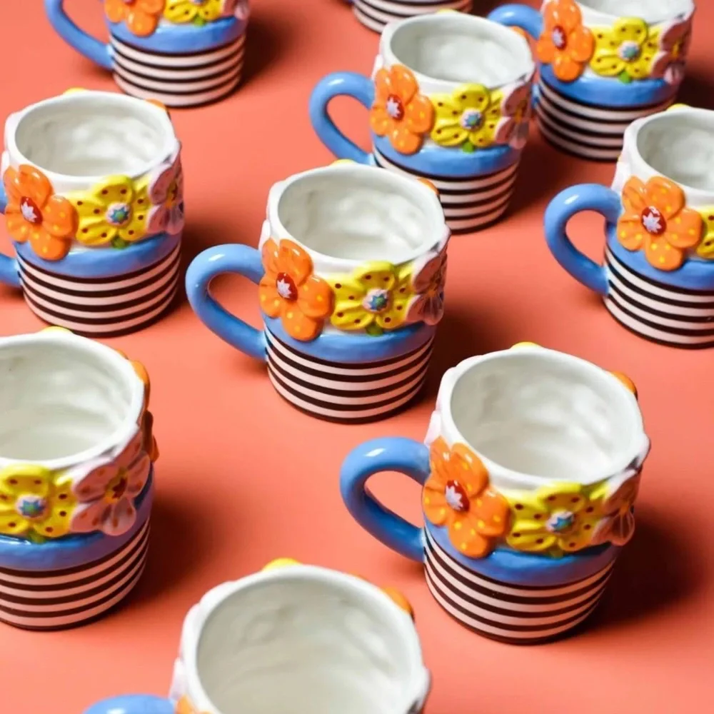 Happy Everything Flowers Shaped Mug